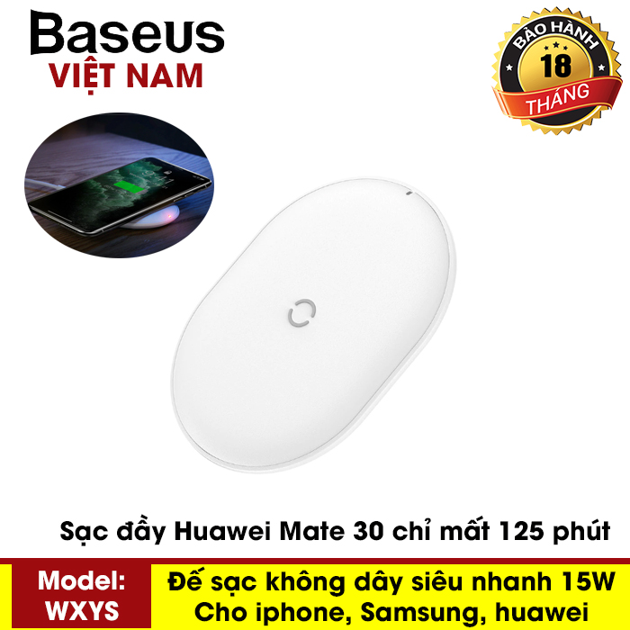 [BẢO HÀNH 12THÁNG]  Đế sạc nhanh không dây 15W Baseus chuẩn Qi cho AirPods PRO iPhone 11 Pro XS Max X Samsung S10 Xiaomi 9