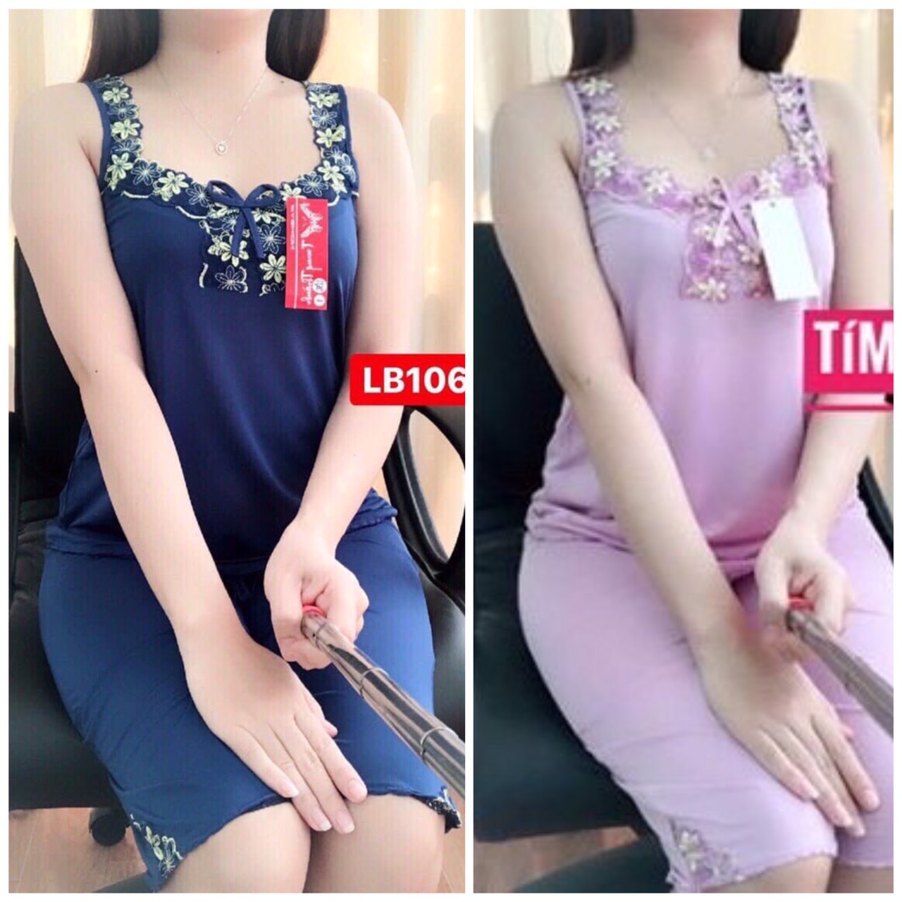 Đồ bộ lửng mặc nhà mát sét bộ thời trang măc nhà
