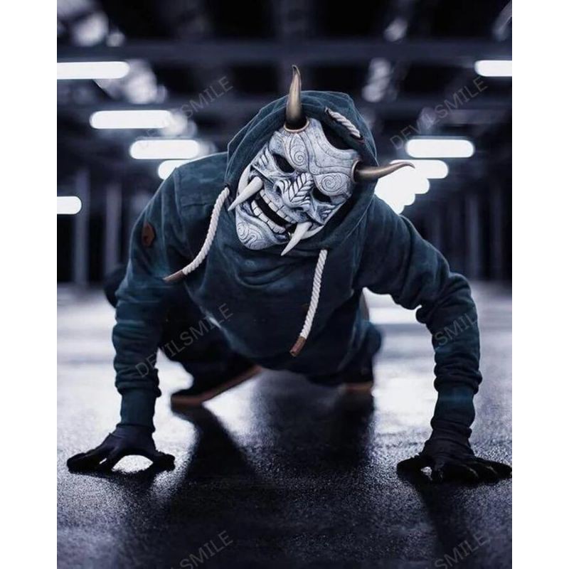 Mặt nạ hoá trang Halloween Mặt nạ quỷ có sừng hoá trang Halloween