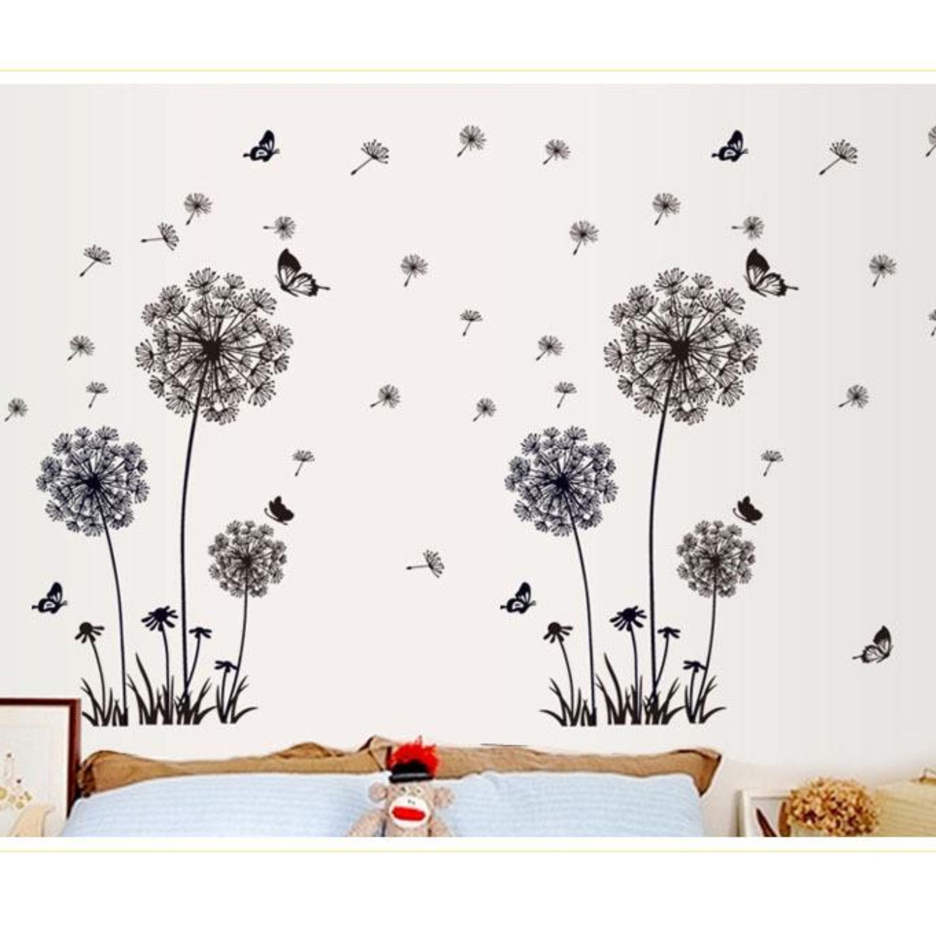 Tranh dán tường 3d Kích thước lớn, decal dán tường 3D, Mẫu Hoa Bồ Công Anh, có keo sẵn, bóc dán dễ dàng trên mọi về mặt phẳng Zooyoo Home Decor