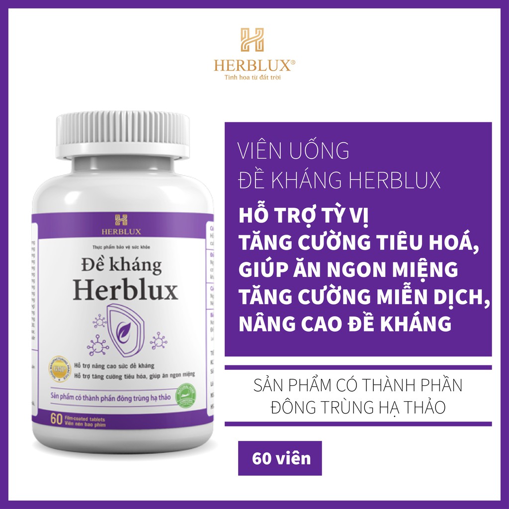 Đề kháng Herblux tăng cường tiêu hóa, hệ miễn dịch, giúp ăn ngon miệng