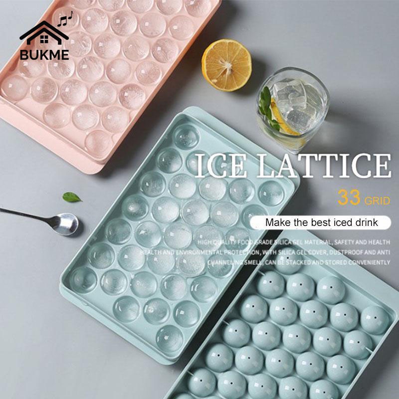 Bộ Khay đá tròn 33 viên việt nhật HOMEC 6870 có nắp đậy làm thạch Khay làm đá hình trọn độc đáo Vỉ Đá Khuôn Dẻo Có Nắp