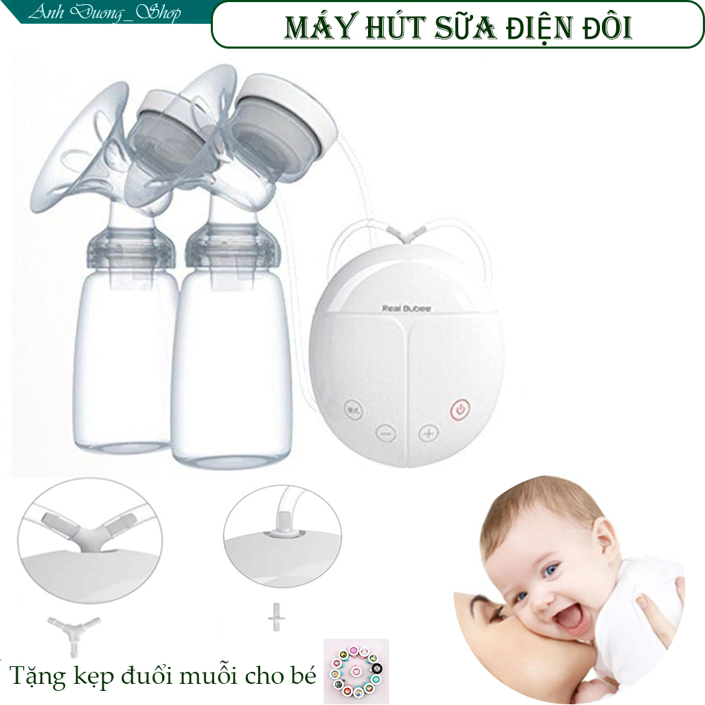 Dụng Cụ Hút Sữa,Máy Hút Sữa Điện Đôi, thiết kế đẹp,sản xuất bằng chất liệu nhựa cao cấp,Máy vận hành rất êm, không gây tiếng ồn,Tặng kẹp đuổi muỗi cho bé