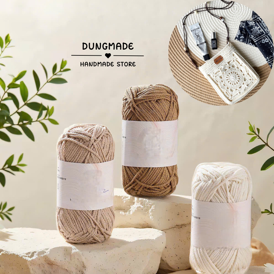 Sợi dệt sợi cotton rỗng sợi móc túi 2mm