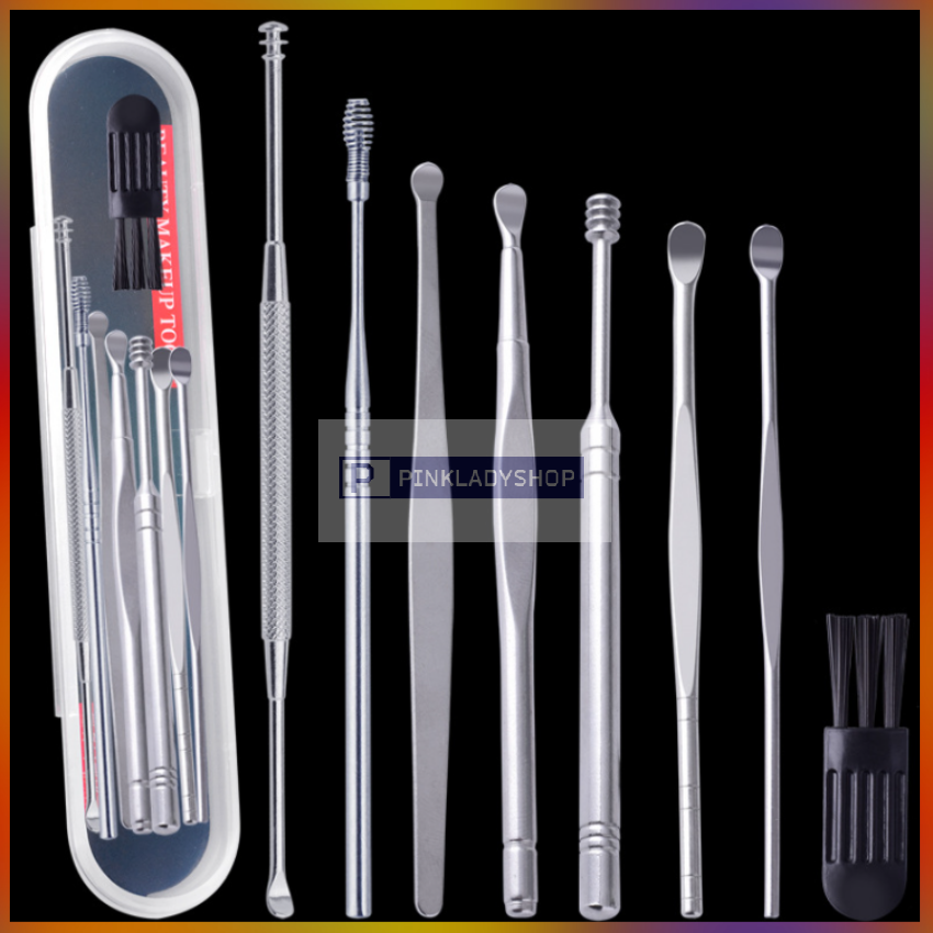 Bộ lấy ráy tai 8 món bằng inox cao cấp chuyên nghiệp