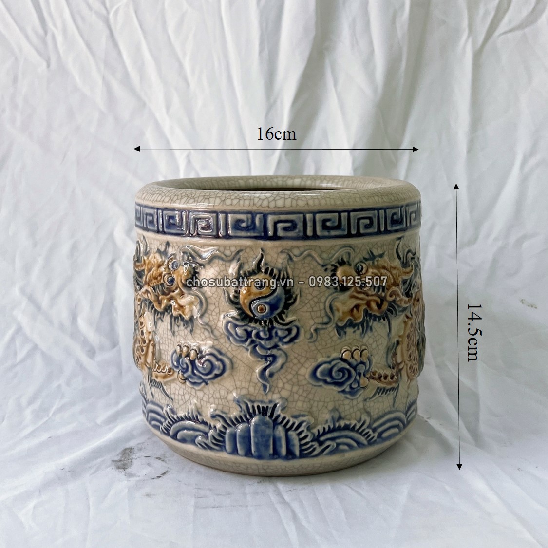 Bát hương / lư hương thờ cúng Bát Tràng rạn nổi (chưa bao gồm đế) - siêu đẹp siêu rẻ