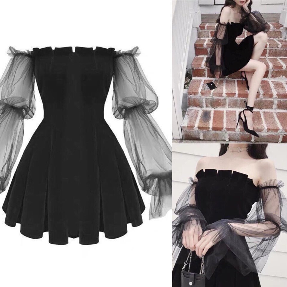 Đầm Váy Nữ Xòe Cúp Ngực Chất Umi Phối Tay Lưới Bo Thun Phía Sau Lưng ( Có Mút Ngực ) Thiết Kế Sang Chảnh Đi Làm Công Sở, Đi Chơi Du Lịch Cực Xinh Đẹp Beta Fashion, Free Size (40-55) Ký Mặc Vừa Nha