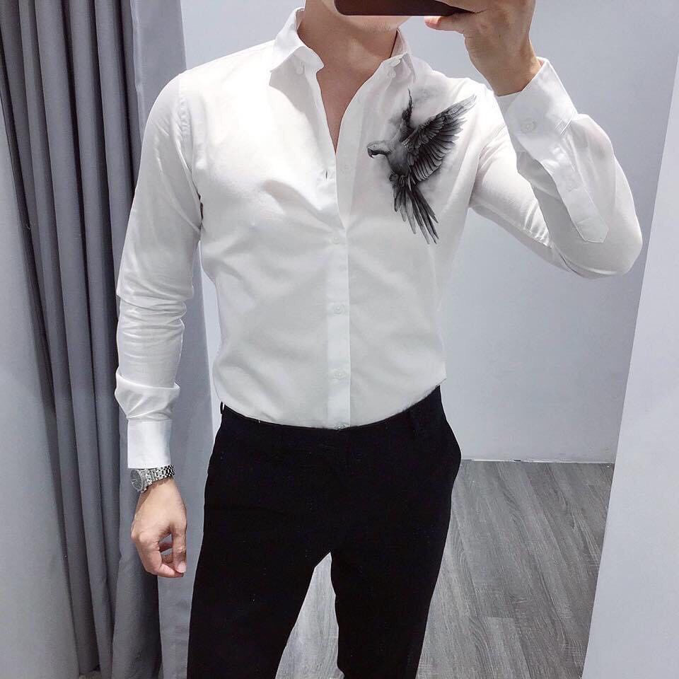 Áo sơ mi nam nữ dài tay unisex basic trơn form rộng màu trắng, áo vải nam từ bquay shop