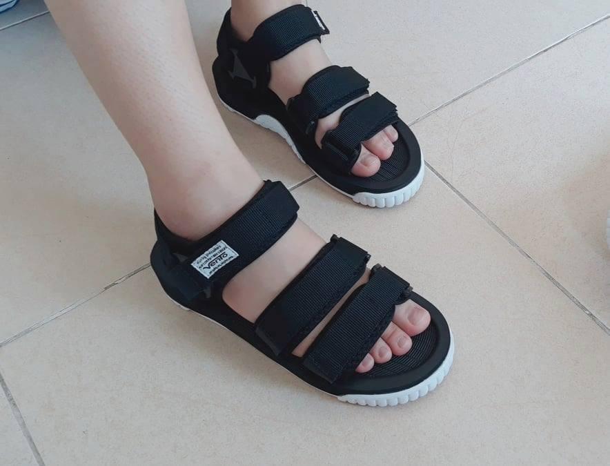 Giày sandal couple nam nữ hiệu vento 3 quai ngang NV9801 đế công nghệ Hybrid siêu nhẹ Giày Xăng Đan Nữ