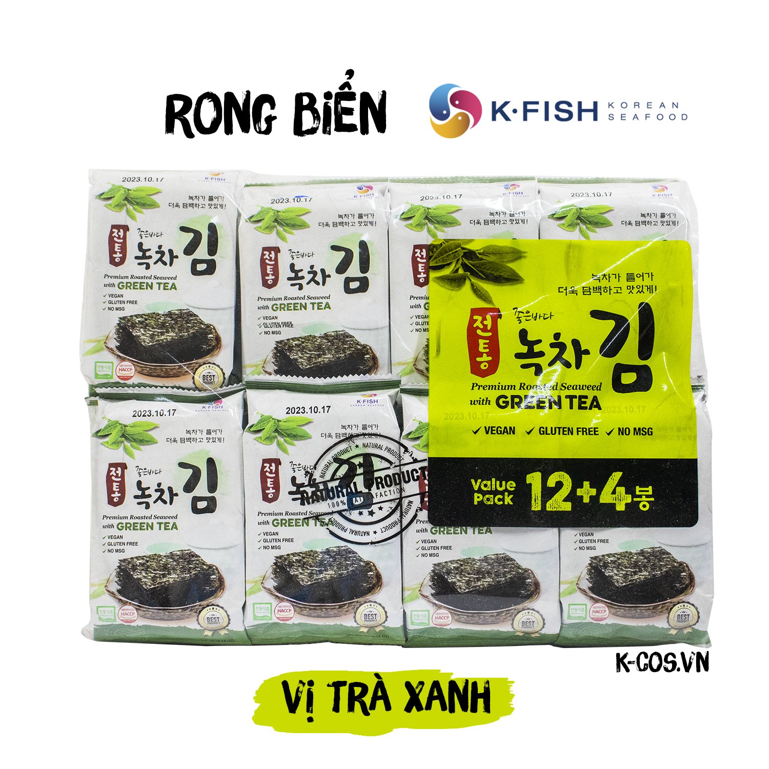 Rong Biển Chiên Giòn Hàn Quốc Ăn Liền - Mỗi Gói 4g- Bịch 16 Gói