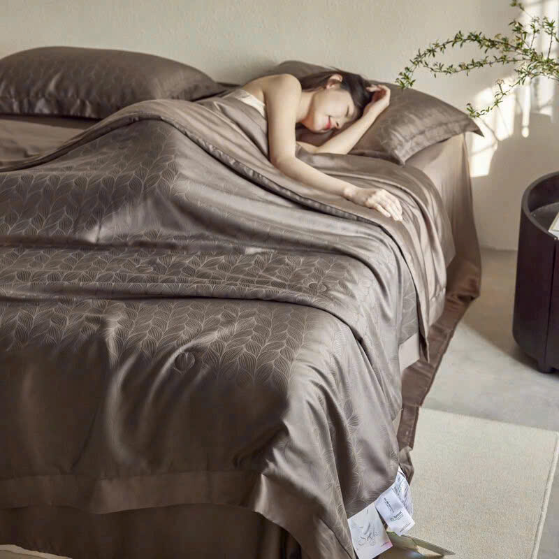 Bộ chăn ga gối 4 món Tencel 100s họa tiết cao cấp nhập khẩu chăn trần bông sang trọng tinh tế cho phòng ngủ thượng lưu