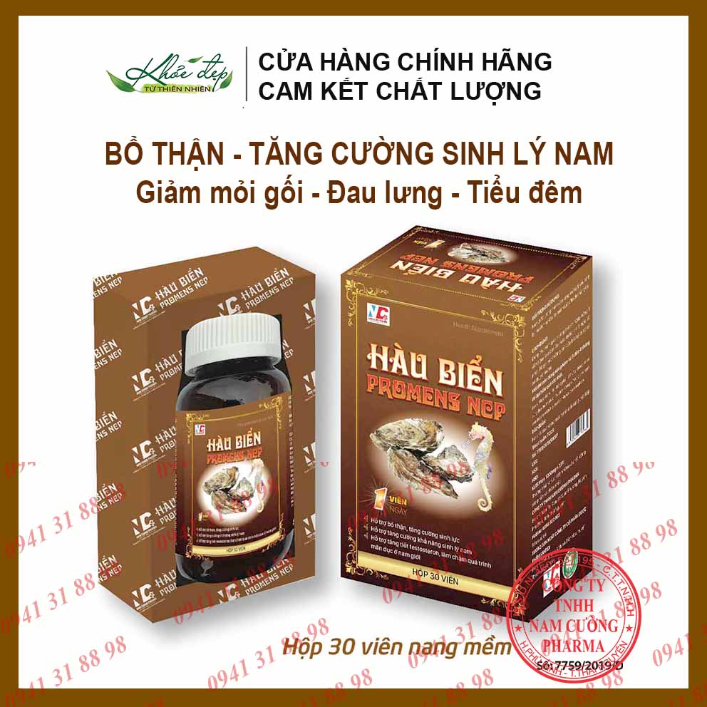 Viên bổ thận dương hàu biển promens ncp giúp tăng cường sinh lý, bổ thận tráng dương - hộp 30 viên