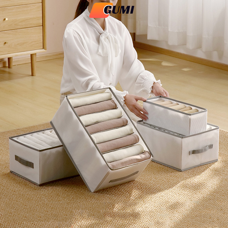 GUMI Hộp Đựng Quần Áo hộp đựng đồ đa năng hộp nhựa trong suốt có lớp PP cứng cáp hộp đựng đồ lót hộp chia ngăn quần áo sắp xếp gọn gàng tủ đồ