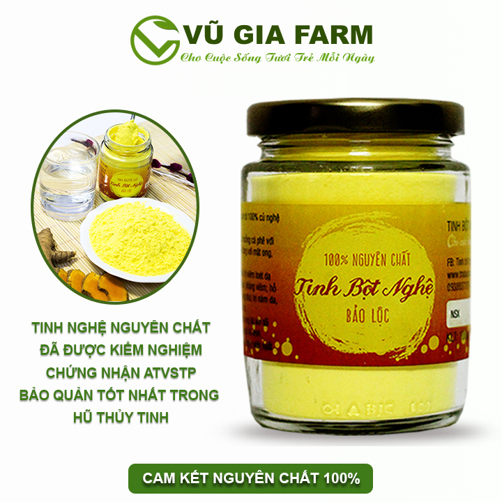 Tinh Bột Nghệ Nguyên Chất Vũ Gia - Hỗ trợ đau dạ dày, tiêu hóa, đắp mặt nạ dưỡng da, giảm thâm nám tàn nhang hiệu quả- Đã được kiểm nghiệm y tế