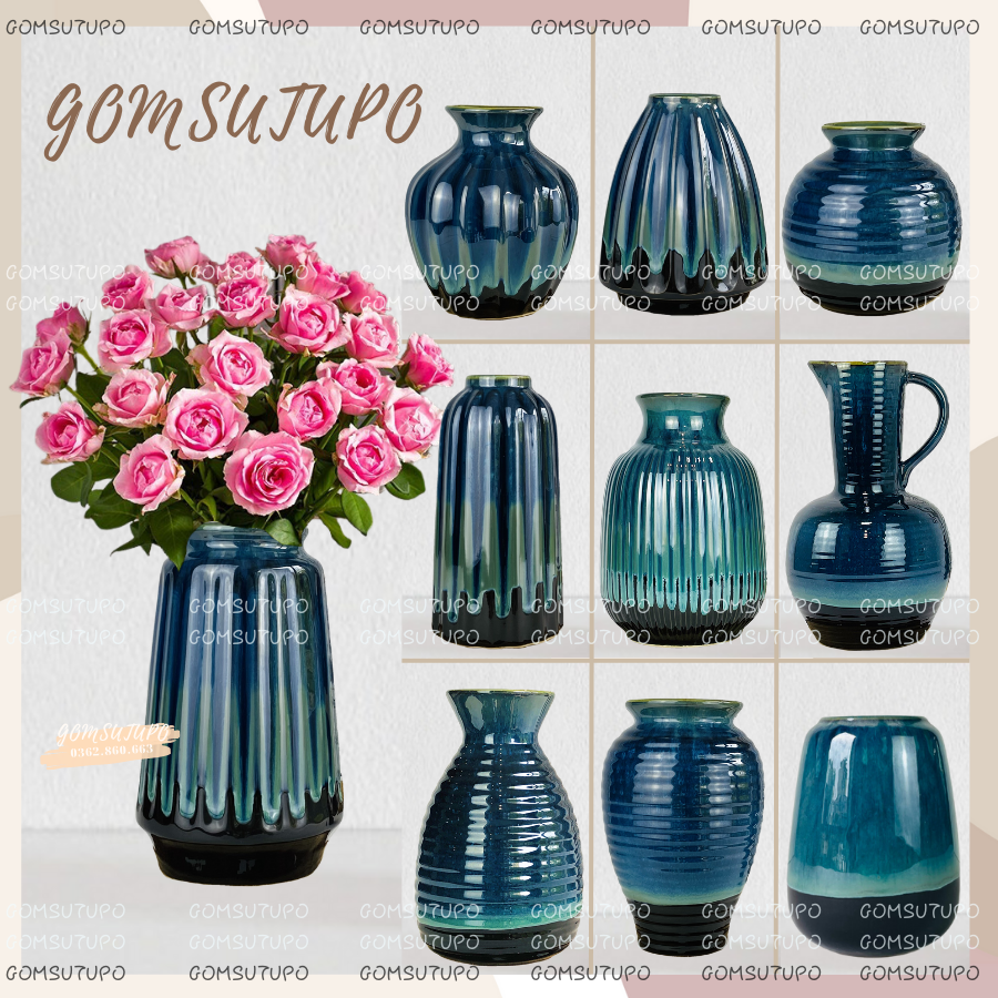 Bình Hoa Men Đá Cao Cấp MỚI , Bình Gốm Bát Tràng , Lo Hoa Men Hoả Biến , Lọ Cắm Hoa , Flower Vase Bình Bông Decor Trang Trí ,  Lọ Hoa