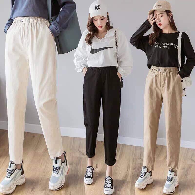 Quần baggy kaki tự sắn ống