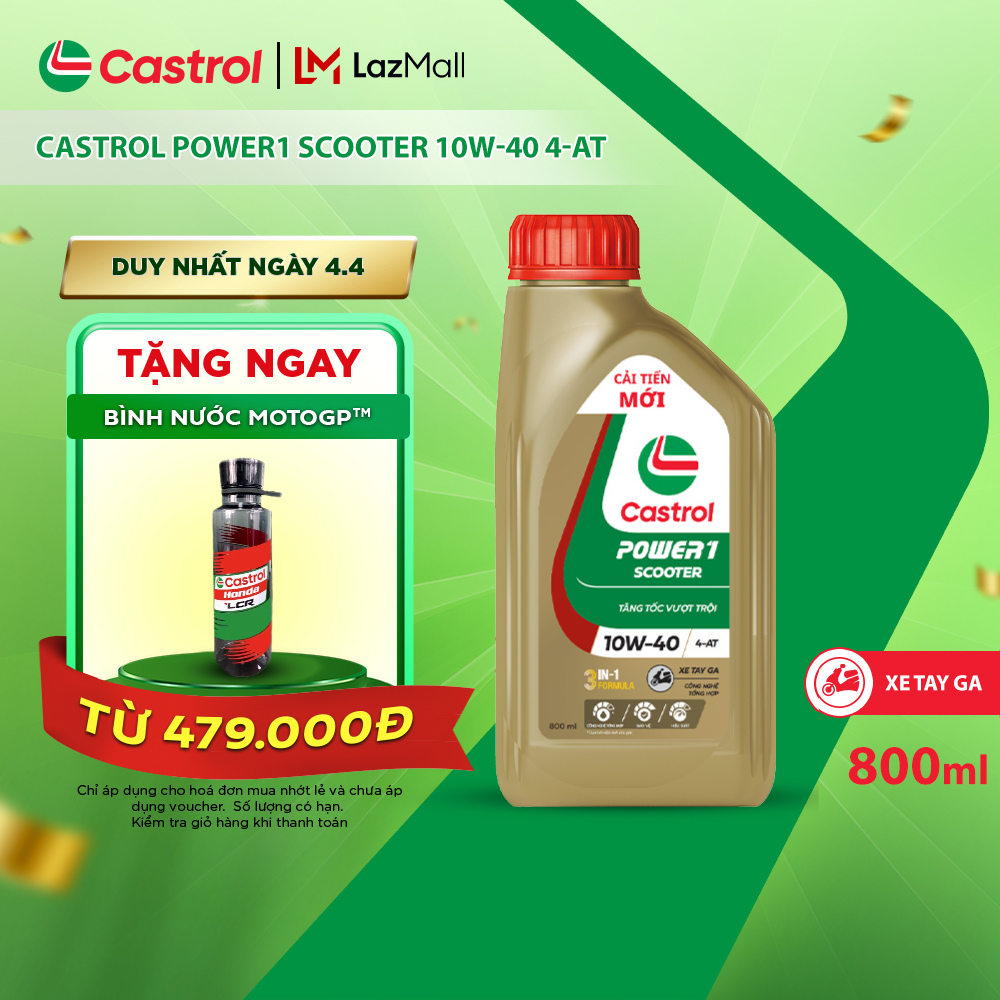 Dầu nhớt xe tay ga CASTROL POWER1 SCOOTER 4T 10W-40 (0.8L)