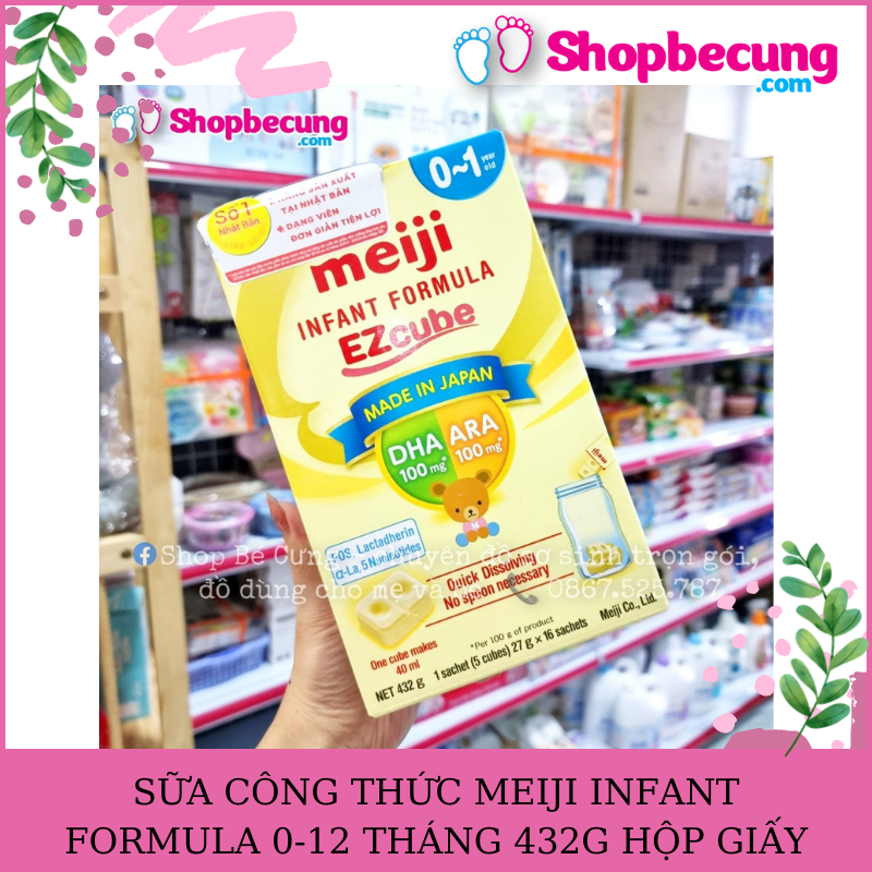 Sữa công thức meiji infant formula 0-12 tháng 432g hộp giấy
