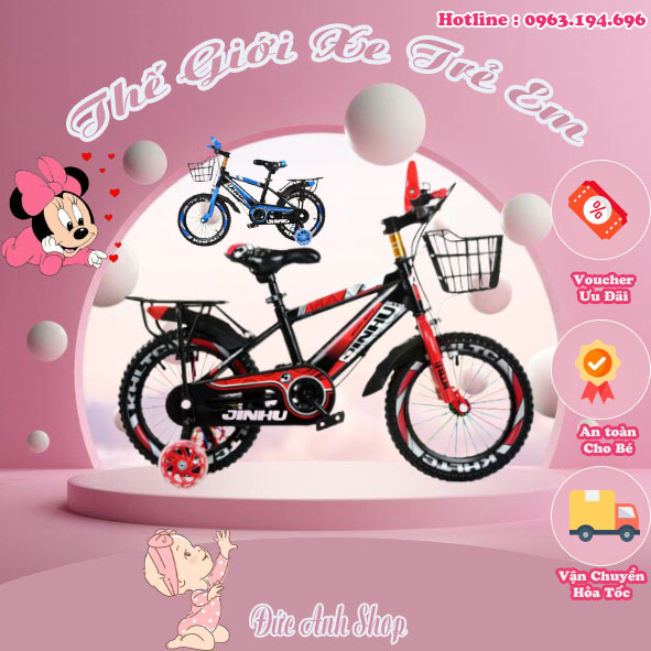 Xe đạp địa hình cho bé trai từ 2 đến 10 tuổi kiểu dáng thể thao size 12 14