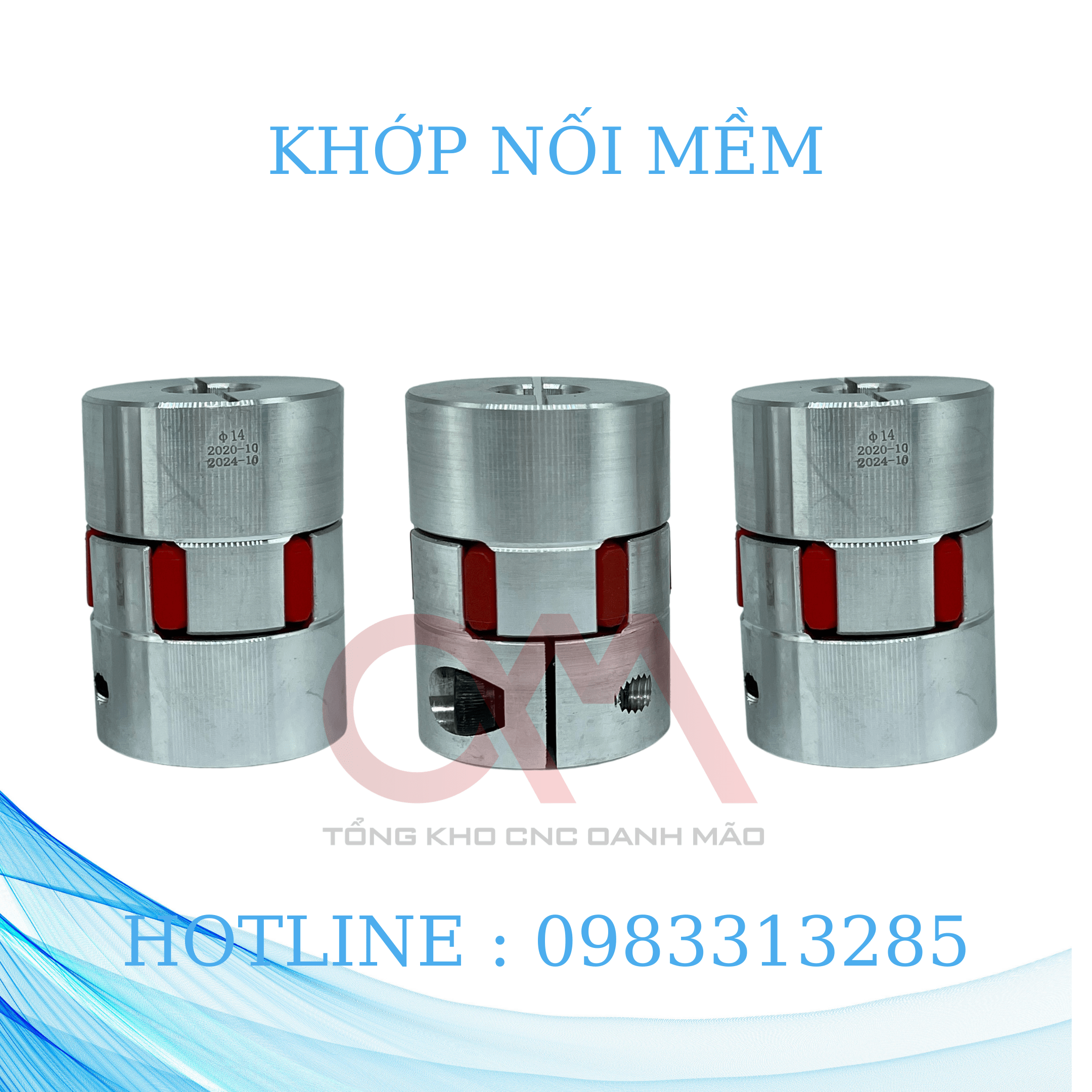 Khớp nối mềm d40l55 lỗ 14-14 - khớp nối có đệm cao su đàn hồi, nối động cơ và vitme bi