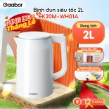 [HỎA TỐC HCM] Ấm đun siêu tốc 2L INOX cao cấp đúc nguyên khối Gaabor EK20M-WH01A/WH02A bình đun nước siêu tốc màu trắng nhựa cách nhiệt an toàn sôi nhanh - Bảo hành 12 tháng 1 đổi 1