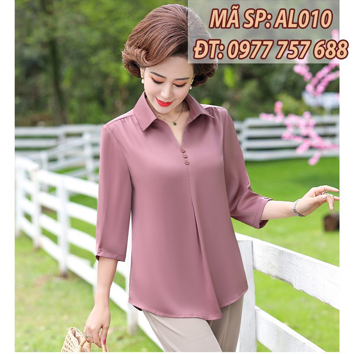 Áo Sơ Mi Chất Lụa Trung Niên Lịch Sự Sang Trọng AL010