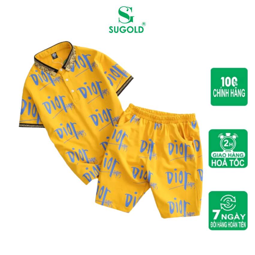 Bộ đồ bé trai SUGOLD STORE quần áo trẻ em quần áo cho bé trai Bộ bé trai chất cotton 100 có size cho bé 2245 kg RZM31