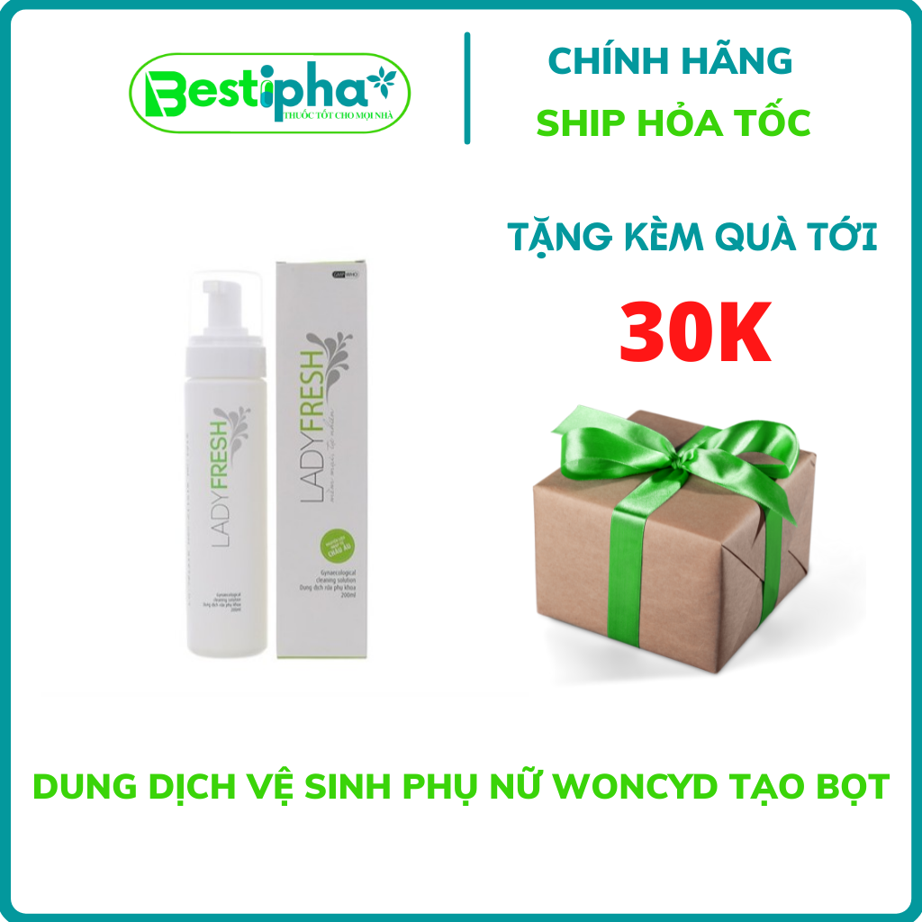 Dung dịch vệ sinh phụ nữ woncyd tạo bọt, chai 200ml