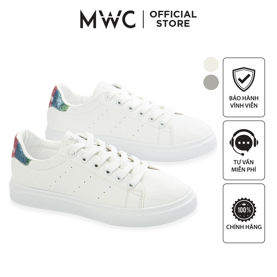 Giày mwc - 0720 giày thể thao nữ, sneaker da siêu êm chân đế bằng hot trend
