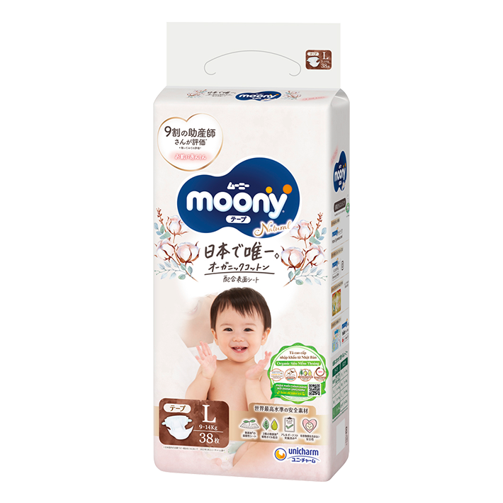 Tả/Bỉm Moony Natural Nhật Bản dán và quần cho bé-01TGSS