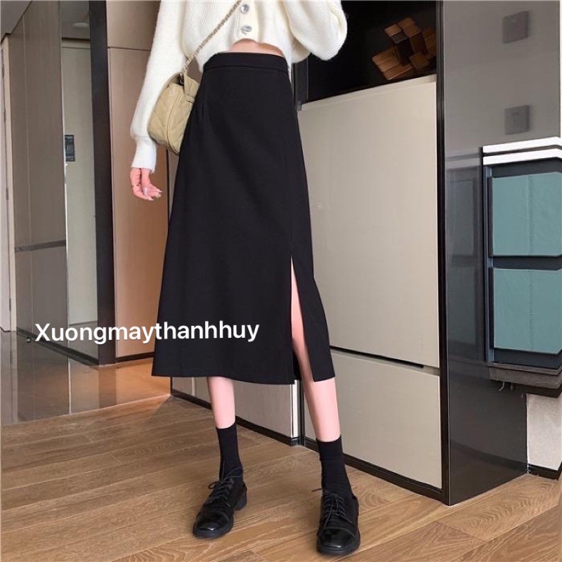 Chân váy dáng dài xẻ tà thời trang dành cho nữ m808