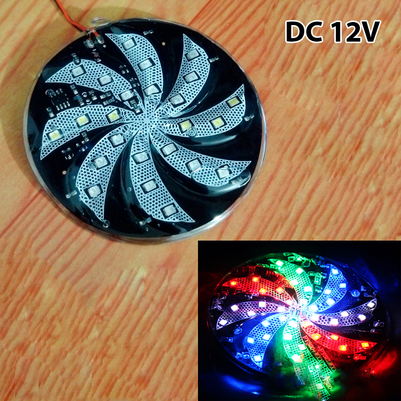 Đèn xoáy gió cảnh báo Gắn Đuôi Xe, sườn xe tải ba gác DC 12V