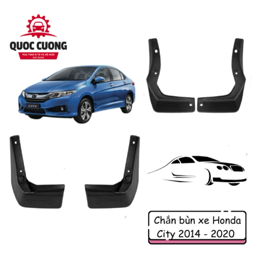 CHẮN BÙN XE HONDA CITY đời 2014-2020, CHẤT LIỆU NHỰA (GIÁ BÁN 1 BỘ - 4 CÁI)