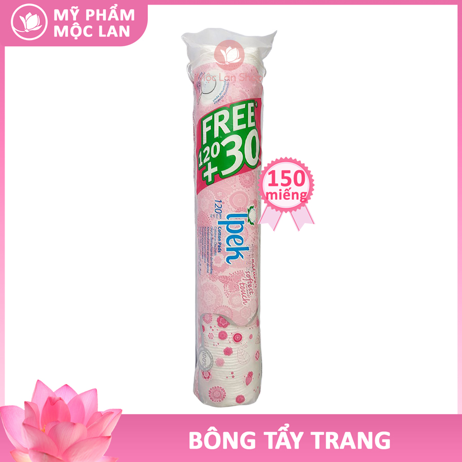 Bông tẩy trang IPEK 120 miếng tặng thêm 30 miếng Thỗ Nhĩ Kỳ - Mỹ phẩm Mộc Lan
