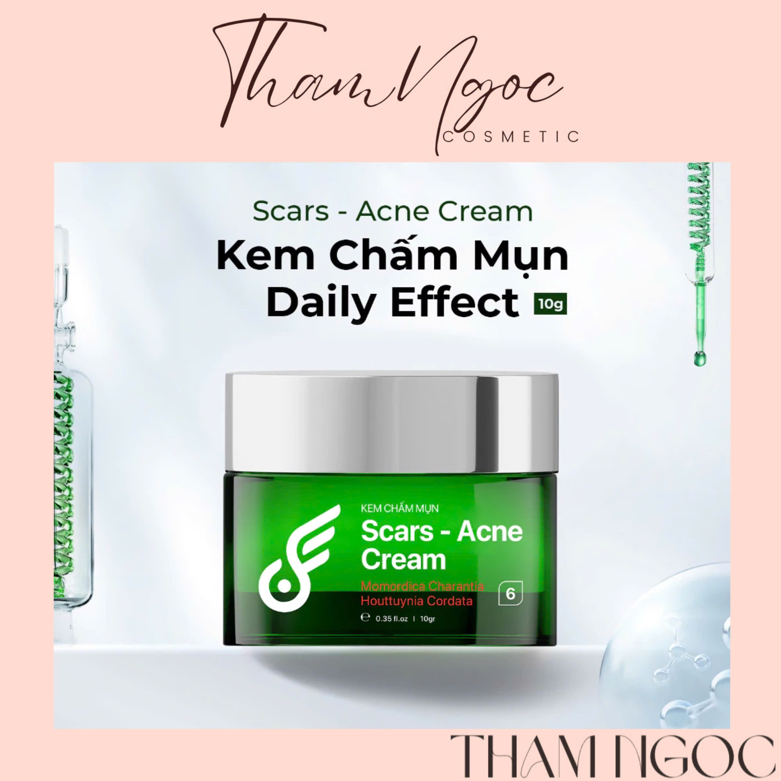 KEM CHẤM MỤN DAILY EFFECT KHỔ QUA RỪNG VÀ RAU DIẾP CÁ - DAILY ACNE CREAM 10G