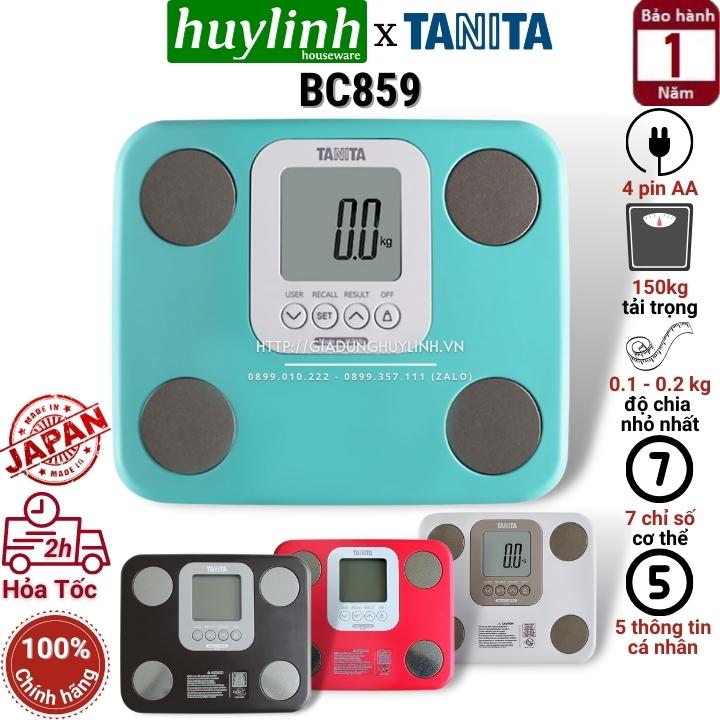 Cân sức khỏe và phân tích cơ thể TANITA BC-859 - Xanh, Trắng, Đỏ, Đen - Nhật Bản