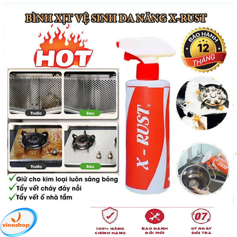 Bình xịt x-rust tẩy rửa nhà bếp , chai xịt x rust tẩy bỏ hết các vết bẩn dầu mỡ lâu ngày cứng đầu mà sản phẩm khác không làm được , không có mùi khó chịu