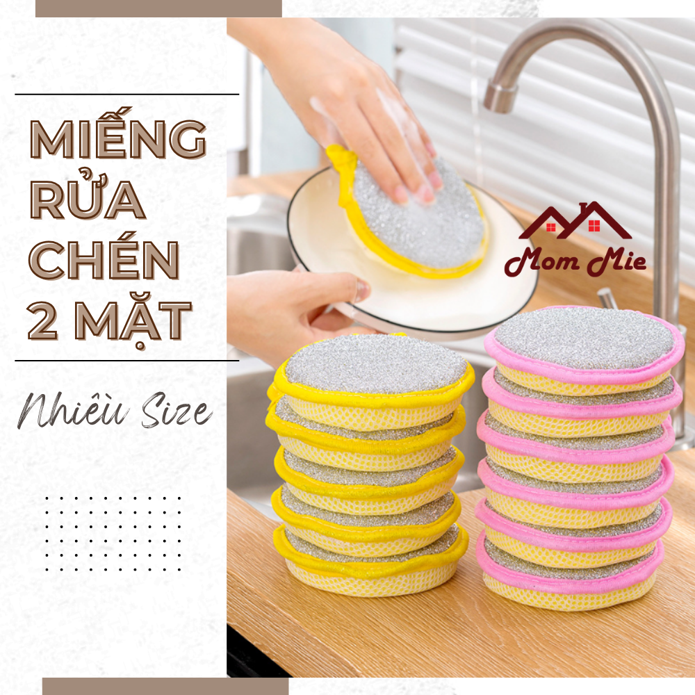 Miếng rửa chén tròn 2 mặt nhiều size - J14900