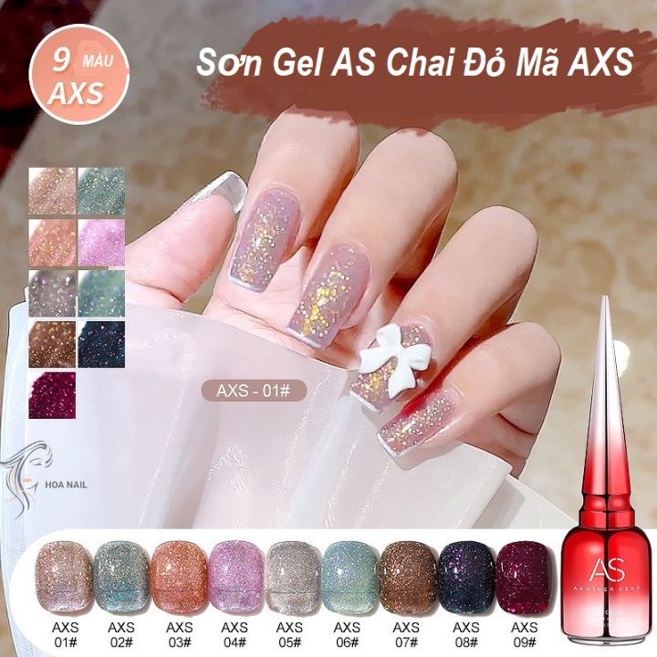 Sơn gel as kim tuyến mã axs chai đỏ 15ml