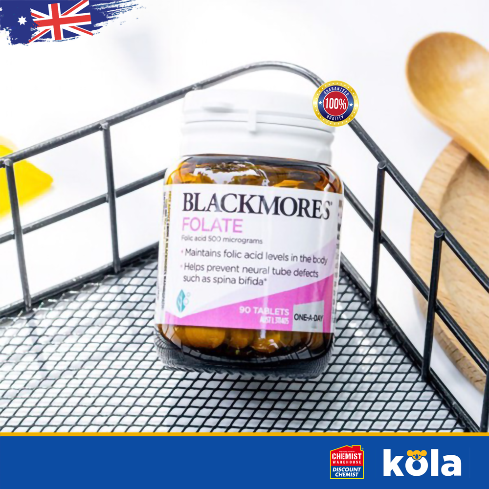 Viên uống bổ sung Axit Folic Blackmores Folate 500mcg 90 viên của Úc