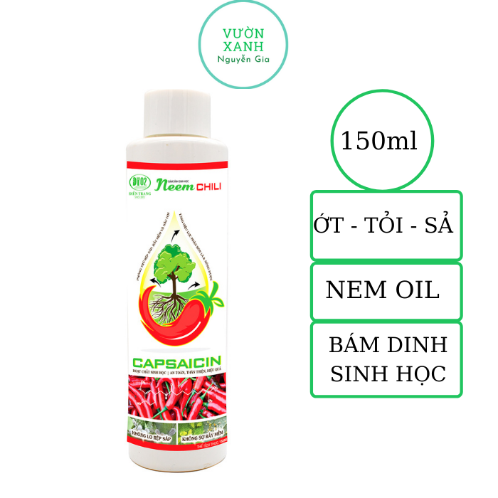 Chế phẩm trừ sâu sinh học neem chili 150ml. phòng trừ sâu và côn trùng chích hút
