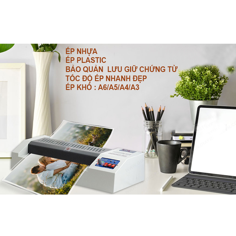 Máy ép nhựa Bosser EH-450- máy ép plasitc, ép tranh ảnh tài liệu .