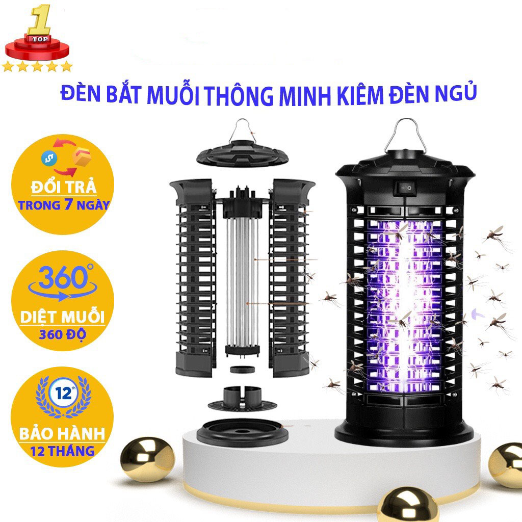 Đèn bắt muỗi thông minh an toàn hiệu quả cao ELECTRIC 11W đuổi muỗi diệt côn trùng - Kento mart