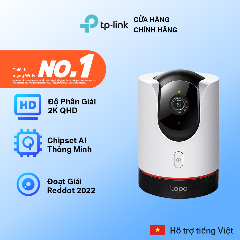 Camera WiFi AI TP-Link Tapo C225 An Ninh Gia Đình Quay Quét