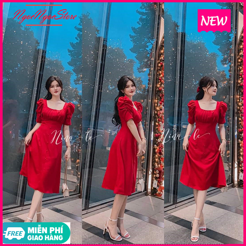 [Chất lượng cao] Đầm nữ dễ thương sang chảnh NgocNgocStore DN03, sexy, dự tiệc cưới, sang trọng, thanh lịch, tôn dáng