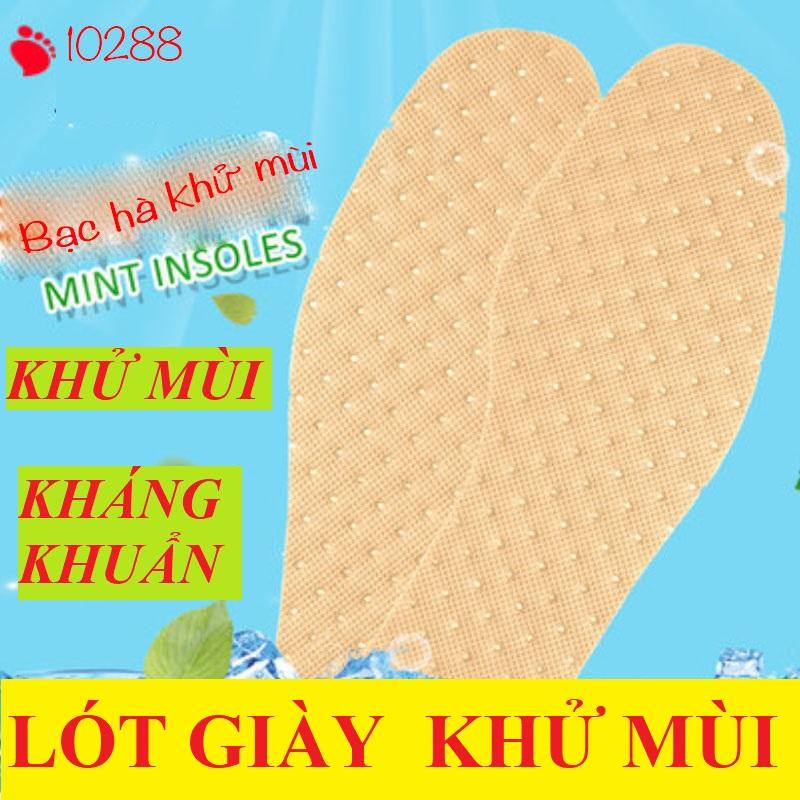 Bộ 2 miếng lót giày khử mùi bạc hà siêu thoáng khí, chống hôi chân