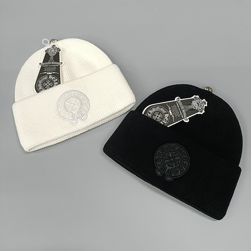 New Wool Beanie Winter Chrome Heart Knitted Hat Men