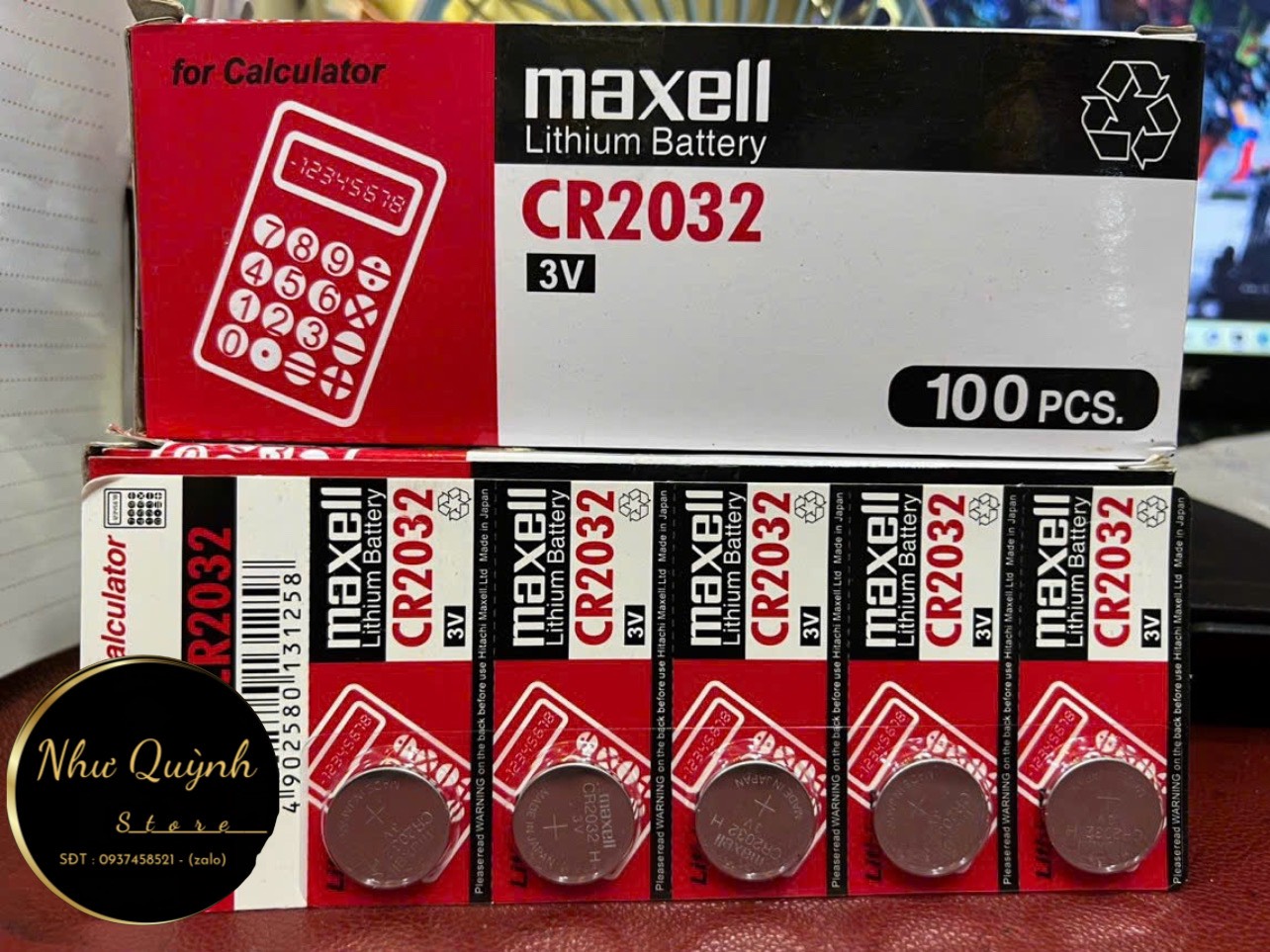 Combo vỉ 5 viên pin nút maxell cr2032 lithium 3v