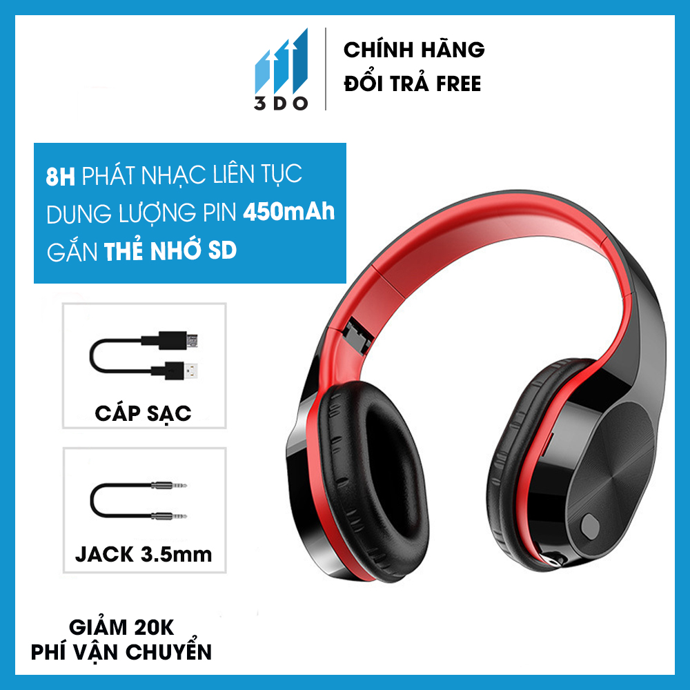 Tai nghe bluetooth không dây T5 có mic, Tai nghe bluetooth pin siêu trâu Hỗ trợ thẻ nhớ (BẢO HÀNH 3 THÁNG), tai nghe không dây, tai phone bluetooth, tai nghe chụp tai