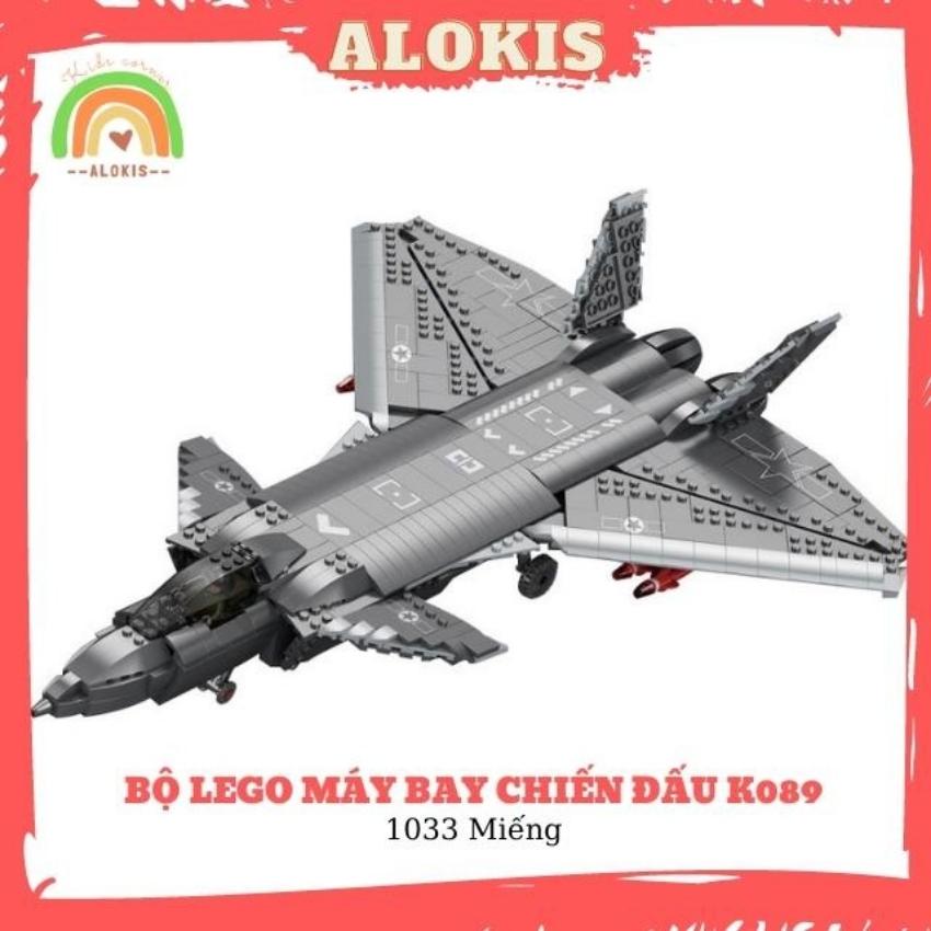 Lắp Ráp Ghép Hình Máy Bay Chiến Đấu - Lego Máy Bay Quân Sự Tàng Hình Phát Triển Tư Duy Cho Trẻ 1033 Miếng- K089 - ALOKIS